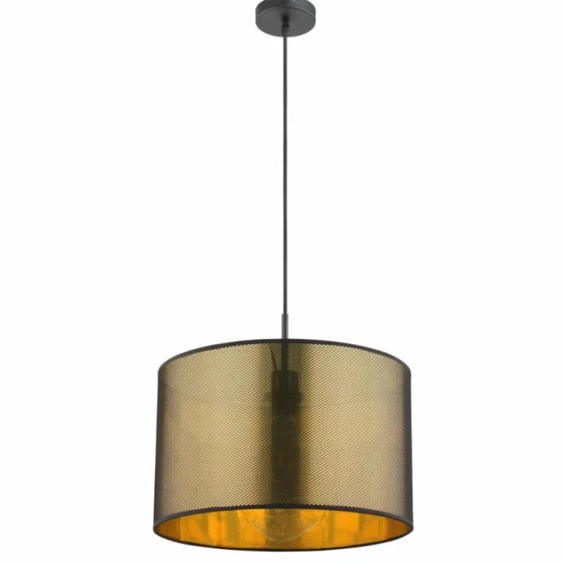 Lampes En Tissu-Luminaires Globo Lighting Suspension Globo NUGGY Noir, 1 lumière