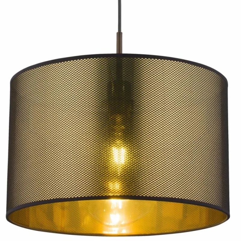 Lampes En Tissu-Luminaires Globo Lighting Suspension Globo NUGGY Noir, 1 lumière