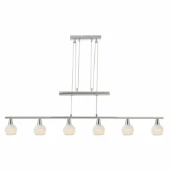 Luminaires Globo Lighting Suspension Globo OLLI LED Nickel mat, 6 lumières