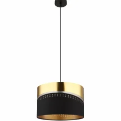 Lampes En Tissu-Luminaires Globo Lighting Suspension Globo OR Noir, 1 lumière