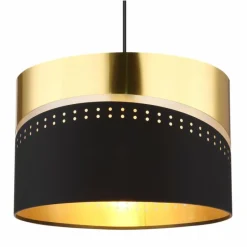 Lampes En Tissu-Luminaires Globo Lighting Suspension Globo OR Noir, 1 lumière