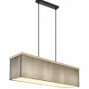 Lampes En Tissu-Luminaires Globo Lighting Suspension Globo OSSI Couleur bois, Noir, 4 lumières