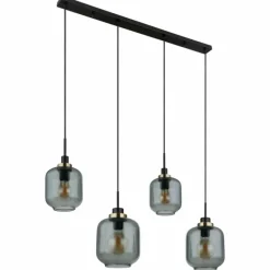 Suspension Verre Fumé-Luminaires Globo Lighting Suspension Globo OTHMAR Bronze, Noir, 4 lumières