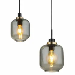 Suspension Verre Fumé-Luminaires Globo Lighting Suspension Globo OTHMAR Bronze, Noir, 4 lumières