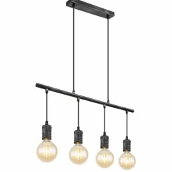 Luminaires Globo Lighting Suspension Globo OTTILIE Brun foncé, Nickel mat, 4 lumières* Suspensions