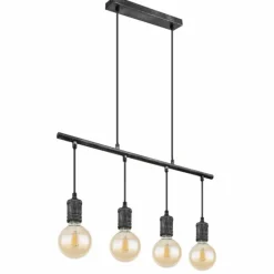 Luminaires Globo Lighting Suspension Globo OTTILIE Brun foncé, Nickel mat, 4 lumières* Suspensions