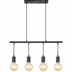 Luminaires Globo Lighting Suspension Globo OTTILIE Brun foncé, Nickel mat, 4 lumières* Suspensions