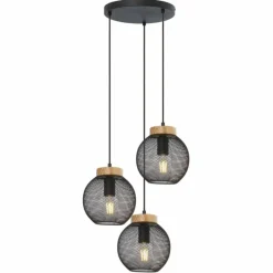 Luminaires Globo Lighting Suspension Globo PABLO Noir, 3 lumières* Suspensions