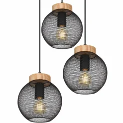 Luminaires Globo Lighting Suspension Globo PABLO Noir, 3 lumières* Suspensions