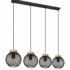 Luminaires Globo Lighting Suspension Globo PABLO Noir, 4 lumières* Suspensions