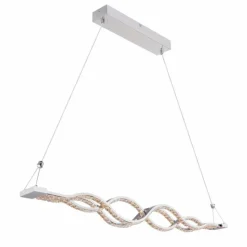 Luminaires Globo Lighting Suspension Globo PILLA LED Chrome, 1 lumière, Télécommandes