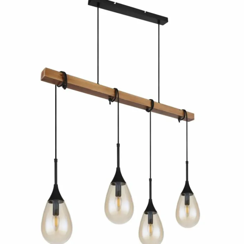 Lampes Vintages & Rétros-Luminaires Globo Lighting Suspension Globo PÄRON Écru, Noir, 4 lumières