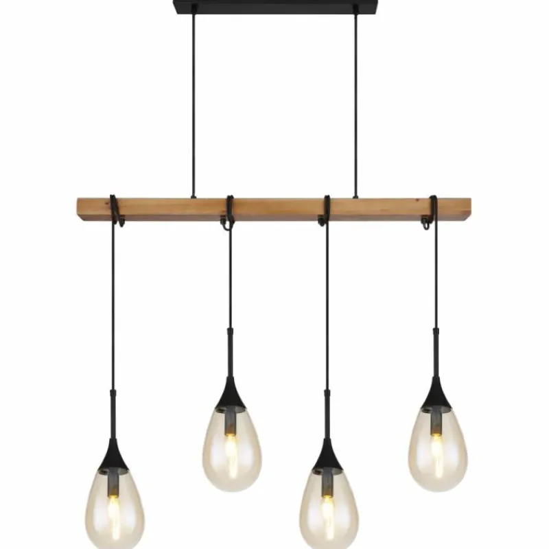 Lampes Vintages & Rétros-Luminaires Globo Lighting Suspension Globo PÄRON Écru, Noir, 4 lumières