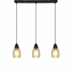 Luminaires Globo Lighting Suspension Globo REID Noir, 3 lumières