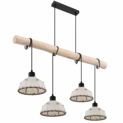 Lampes En Tissu-Luminaires Globo Lighting Suspension Globo REX Noir, 4 lumières