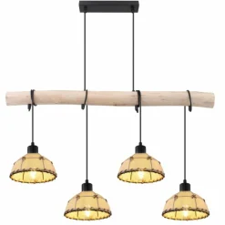 Lampes En Tissu-Luminaires Globo Lighting Suspension Globo REX Noir, 4 lumières