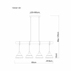 Lampes En Tissu-Luminaires Globo Lighting Suspension Globo REX Noir, 4 lumières