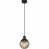 Suspension Verre Fumé-Luminaires Globo Lighting Suspension Globo RICHARD Noir, 1 lumière
