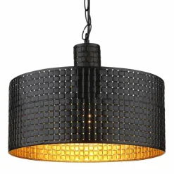 Lampes En Bois-Luminaires Globo Lighting Suspension Globo RIELLY Couleur bois, Noir, 1 lumière