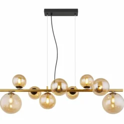 Luminaires Globo Lighting Suspension Globo RIHA LED Laiton, Noir, 9 lumières