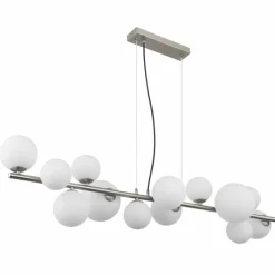 Luminaires Globo Lighting Suspension Globo RIHA LED Nickel mat, 13 lumières