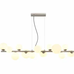 Luminaires Globo Lighting Suspension Globo RIHA LED Nickel mat, 13 lumières