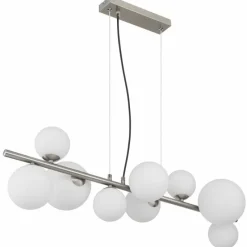 Luminaires Globo Lighting Suspension Globo RIHA LED Nickel mat, 9 lumières