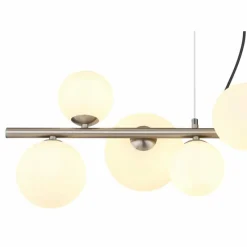 Luminaires Globo Lighting Suspension Globo RIHA LED Nickel mat, 9 lumières