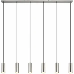 Luminaires Globo Lighting Suspension Globo ROBBY Nickel mat, 6 lumières* Suspensions