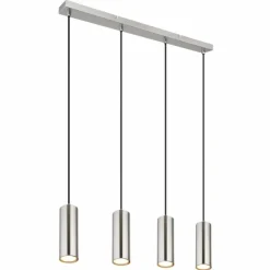 Luminaires Globo Lighting Suspension Globo ROBBY Nickel mat, 4 lumières* Suspensions