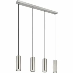 Luminaires Globo Lighting Suspension Globo ROBBY Nickel mat, 4 lumières* Suspensions