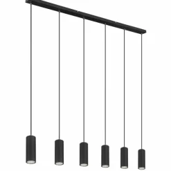 Luminaires Globo Lighting Suspension Globo ROBBY Noir, 6 lumières* Suspensions