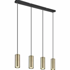Luminaires Globo Lighting Suspension Globo ROBBY Noir, 4 lumières* Suspensions