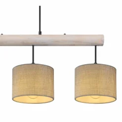 Lampes En Tissu-Luminaires Globo Lighting Suspension Globo ROGER Gris, Noir, 4 lumières