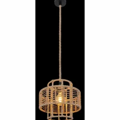Style Boho-Chic-Luminaires Globo Lighting Suspension Globo ROPE Noir, 1 lumière