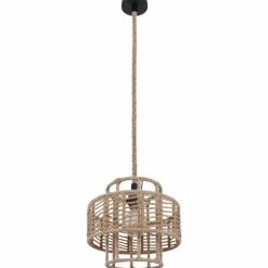 Style Boho-Chic-Luminaires Globo Lighting Suspension Globo ROPE Noir, 1 lumière