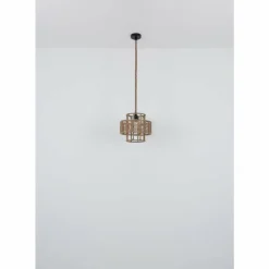 Style Boho-Chic-Luminaires Globo Lighting Suspension Globo ROPE Noir, 1 lumière