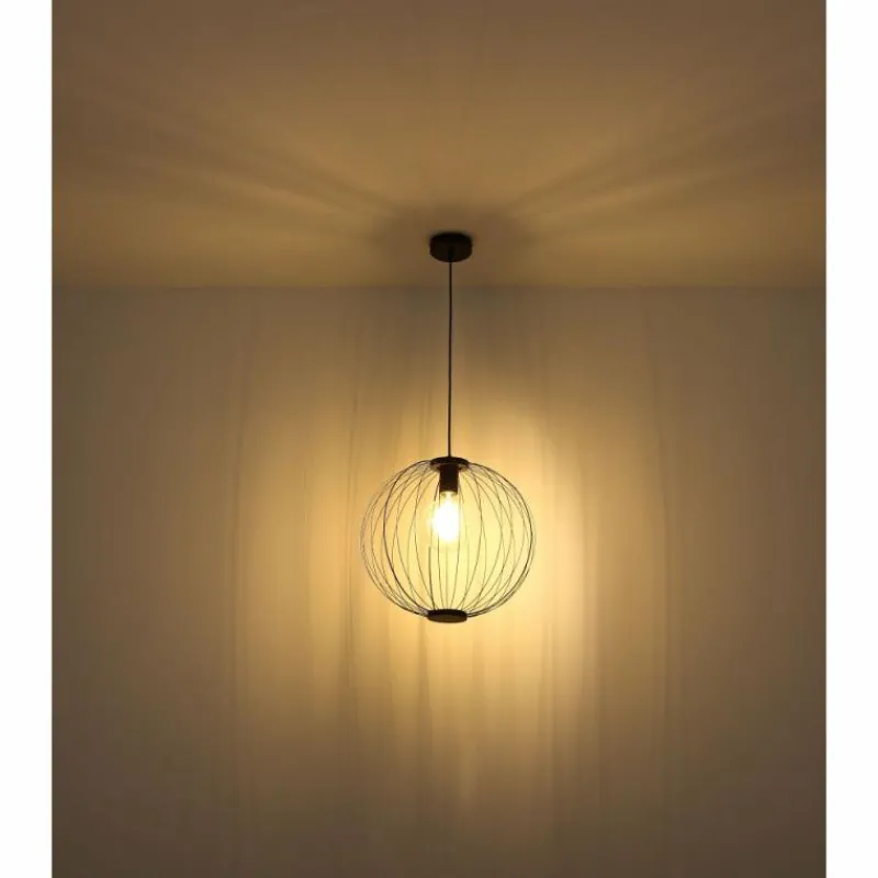 Lampes À Boules-Luminaires Globo Lighting Suspension Globo ROZA Noir, 1 lumière