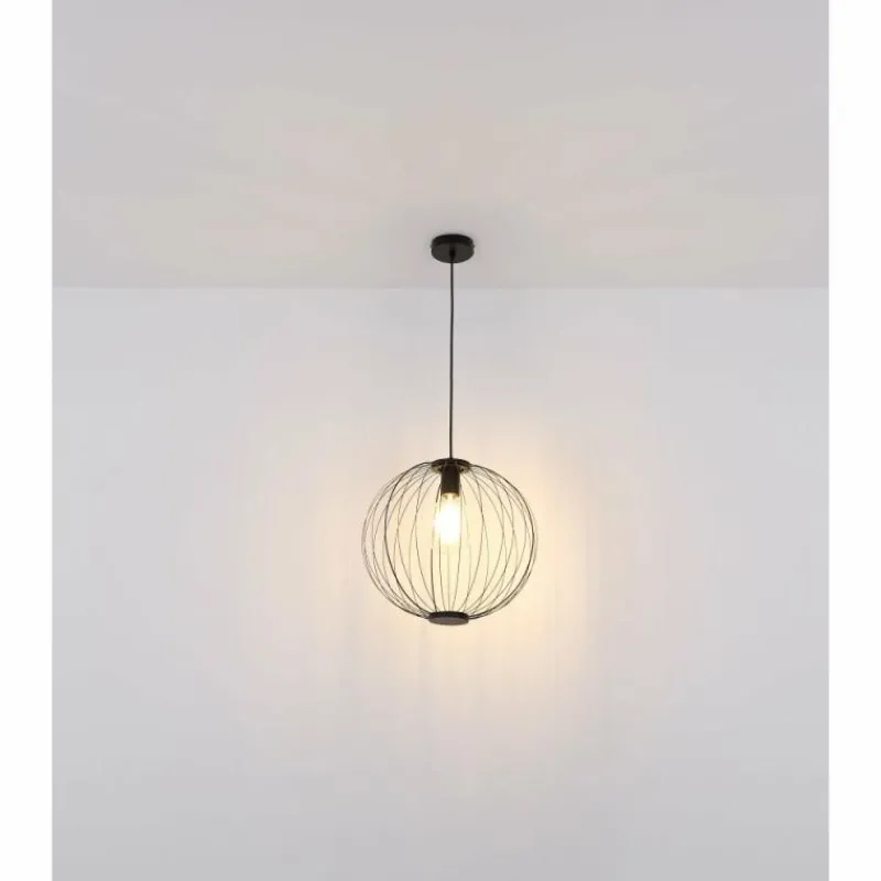 Lampes À Boules-Luminaires Globo Lighting Suspension Globo ROZA Noir, 1 lumière