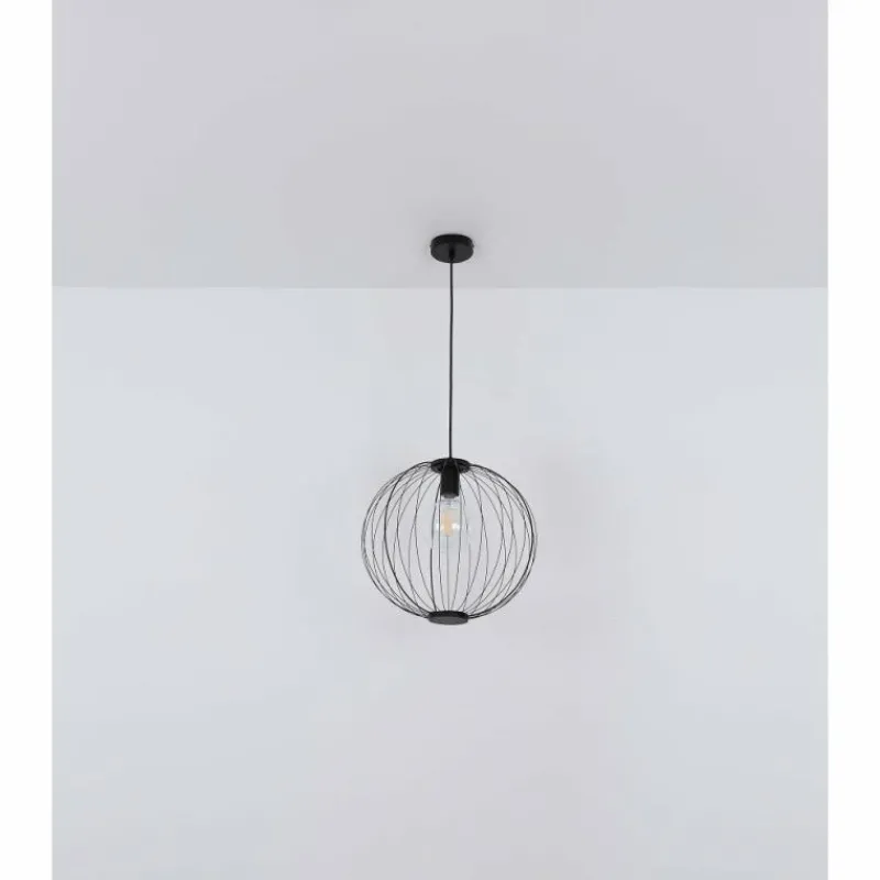 Lampes À Boules-Luminaires Globo Lighting Suspension Globo ROZA Noir, 1 lumière