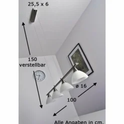 Luminaires Globo Lighting Suspension Globo RUBEN Acier inoxydable, 4 lumières