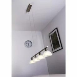 Luminaires Globo Lighting Suspension Globo RUBEN Acier inoxydable, 4 lumières