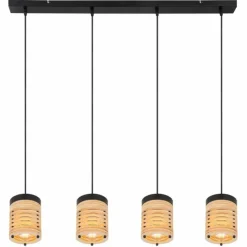 Luminaires Scandinaves-Luminaires Globo Lighting Suspension Globo RUTH Noir, 4 lumières
