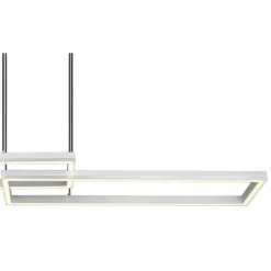 Luminaires Globo Lighting Suspension Globo SALMOS LED Aluminium, Gris, Argenté, 2 lumières, Télécommandes, Changeur de couleurs* Éclairage Led