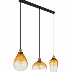 Luminaires Globo Lighting Suspension Globo SALVY Noir, 3 lumières