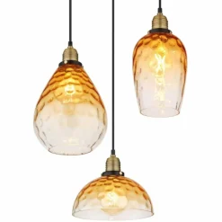 Luminaires Globo Lighting Suspension Globo SALVY Noir, 3 lumières