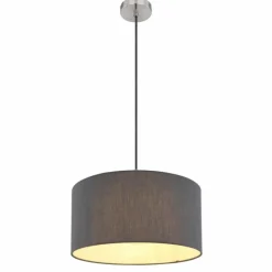 Lampes En Tissu-Luminaires Globo Lighting Suspension Globo SANNA Nickel mat, 1 lumière