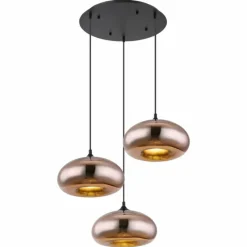Luminaires Globo Lighting Suspension Globo SELLY Noir, 3 lumières