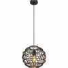 Lampes À Boules-Luminaires Globo Lighting Suspension Globo SENNI Noir, 1 lumière