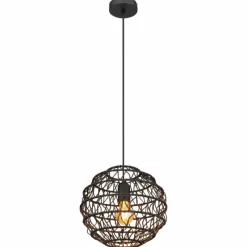 Lampes À Boules-Luminaires Globo Lighting Suspension Globo SENNI Noir, 1 lumière